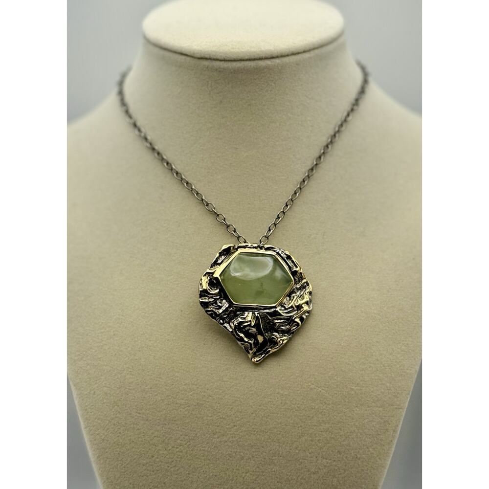 Jade Pendant Necklace Sterling Silver Gold Vermeil Handmade In USA